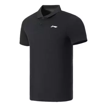 Футболка поло с логотипом тренировочная рубашка поло Li-Ning, черный