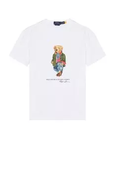 Футболка-поло с медведем Polo Ralph Lauren, цвет CR24 White Explorer Bear