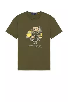 Футболка-поло с медведем Polo Ralph Lauren, цвет CR24 New Olive Defender Bear