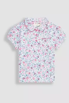 Футболка-Поло с принтом божьих коровок и цветов Jojo Maman Bb, розовый