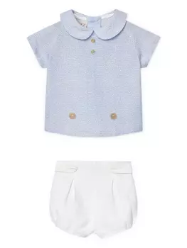 Футболка-поло с принтом Paz Rodriguez и комплект с шортами, синий