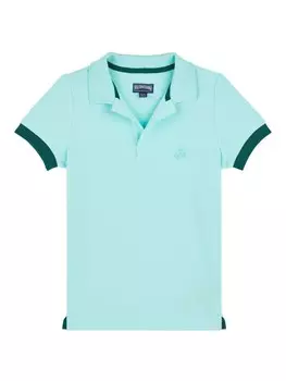 Футболка-поло с вышитым логотипом Vilebrequin Kids, синий