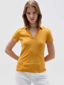 Футболка-Поло со вставкой, цвет bright yellow