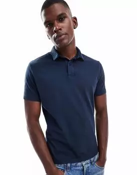 Футболка-поло Superdry Essential из джерси темно-синего цвета