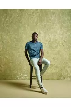 Футболка-поло – Темно-синяя – Классический крой No Excess, темно-синий