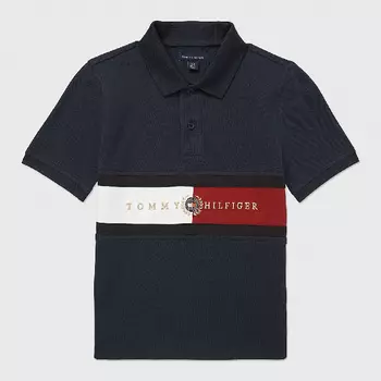 Футболка-поло Tommy Hilfiger Kids' Flag, черный