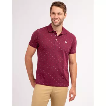 Футболка-поло U.S. Polo Assn Allover printed jersey, бордовый