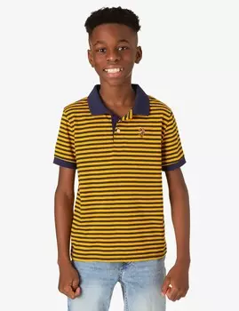 Футболка поло U.S. Polo Assn. Boys Yarn Dye Multi Stripe, темно-желтый/темно-синий