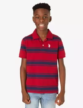 Футболка поло U.S. Polo Assn. Boys Yarn Dye Multi Stripe, красный