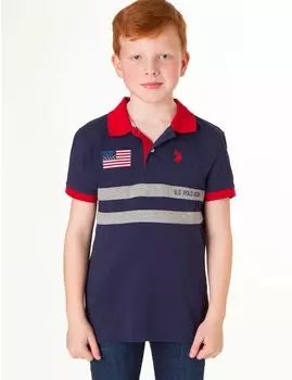 Футболка поло U.S. Polo Assn. Boys Colorblock Pique, темно-синий