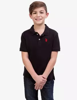 Футболка поло U.S. Polo Assn. Boys Solid Pique, черный