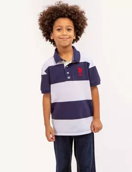 Футболка поло U.S. Polo Assn. Boys Rugby Stripe, темно-синий