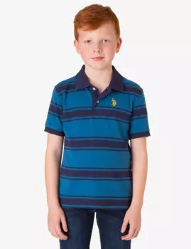 Футболка поло U.S. Polo Assn. Boys Yarn Dye Multi Stripe, синий