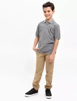 Футболка поло U.S. Polo Assn. Boys Solid Pique, серый