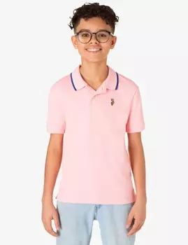 Футболка поло U.S. Polo Assn. Boys Interlock, розовый