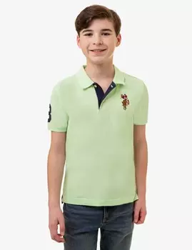 Футболка поло U.S. Polo Assn. Boys Multi Color Logo Pique, зеленый