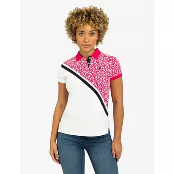 Футболка-поло U.S. Polo Assn. Ditsy Diagonal Colorblock, белый
