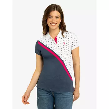 Футболка-поло U.S. Polo Assn. Ditsy Diagonal Colorblock, темно-синий