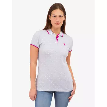 Футболка-поло U.S. Polo Assn. Dot Print Pique, светло-серый