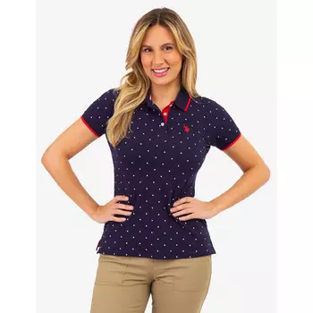 Футболка-поло U.S. Polo Assn. Dot Print Pique, темно-синий