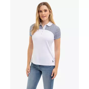 Футболка-поло U.S. Polo Assn. Dot Print Colorblock, белый
