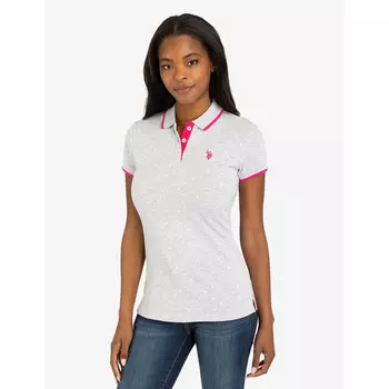 Футболка-поло U.S. Polo Assn. Dot Print, светло-серый