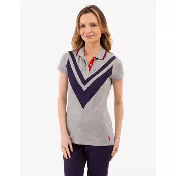 Футболка-поло U.S. Polo Assn. Double Chevron Tipped, серый