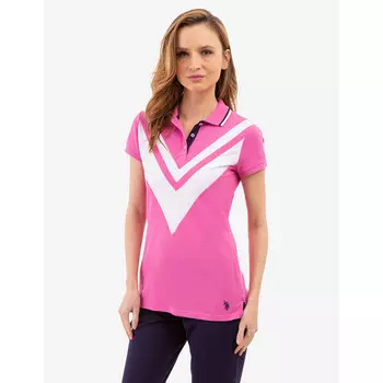 Футболка-поло U.S. Polo Assn. Double Chevron Tipped, розовый