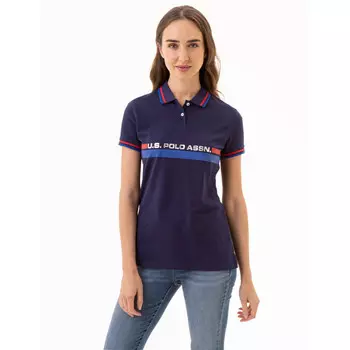 Футболка-поло U.S. Polo Assn. Dual Signature Stripe, темно-синий