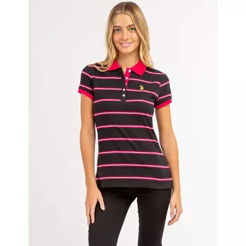 Футболка-поло U.S. Polo Assn. Horizontal Multi Striped, черный