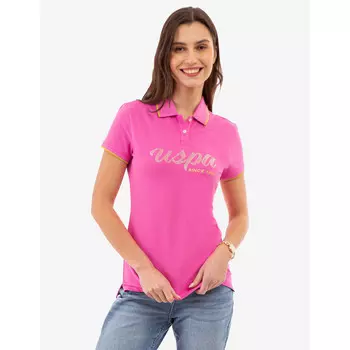 Футболка-поло U.S. Polo Assn. Lurex Script Tipped, розовый