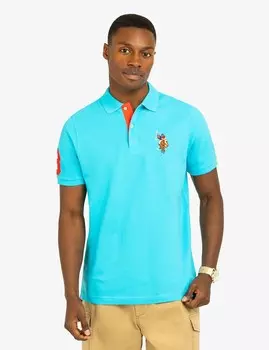 Футболка поло U.S. Polo Assn. Multi Color Big Logo, голубой