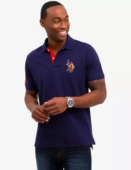 Футболка поло U.S. Polo Assn. Multi Color Big Logo Solid, темно-синий