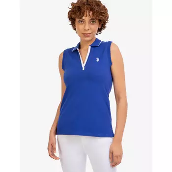 Футболка-поло U.S. Polo Assn. Open Placket Sleeveless, синий