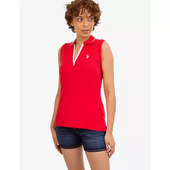 Футболка-поло U.S. Polo Assn. Open Placket Sleeveless, красный