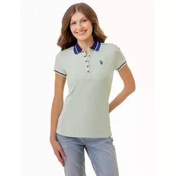 Футболка-поло U.S. Polo Assn. Princess Side Seam Tipped, фисташковый