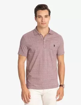 Футболка поло U.S. Polo Assn. Printed End-on-end Striped, бордовый