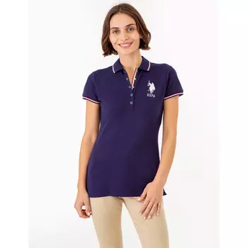 Футболка-поло U.S. Polo Assn. Signature Stripe Placket, темно-синий