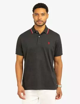 Футболка поло U.S. Polo Assn. Slim Fit Tipped Interlock, черный