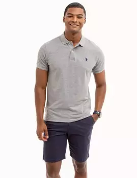 Футболка поло U.S. Polo Assn. Slim Fit Solid Pique, серый
