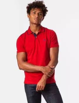 Футболка поло U.S. Polo Assn. Slim Fit Stretch Solid Pique, красный