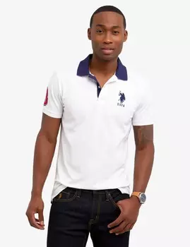 Футболка поло U.S. Polo Assn. Slim Fit Stretch Solid, белый