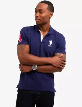 Футболка поло U.S. Polo Assn. Slim Fit Stretch Solid, темно-синий