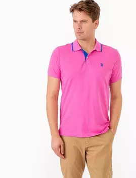 Футболка поло U.S. Polo Assn. Slim Fit Stretch Pique Solid, розовый