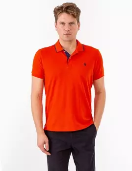 Футболка поло U.S. Polo Assn. Slim Fit Stretch Pique Solid, оранжевый