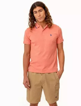 Футболка поло U.S. Polo Assn. Slim Fit Solid Interlock, оранжевый