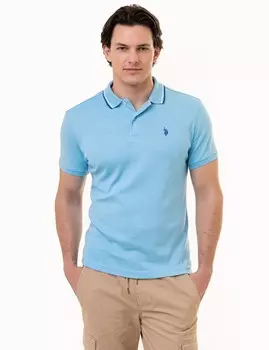 Футболка поло U.S. Polo Assn. Slim Fit Solid Interlock, синий