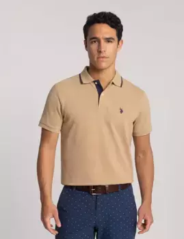 Футболка поло U.S. Polo Assn. Slim Fit Stretch Pique Solid, хаки