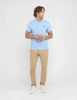 Футболка-поло U.S. Polo Assn Slim Fit Solid Pique, голубой