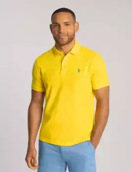 Футболка поло U.S. Polo Assn. Solid Pique Small Logo, теплый желтый